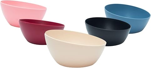 Kit 6 Tigela Pote de Sobremesa Petiscos Plástico Bowls Cumbuca 400ml Cores 7x14cm Crianças Idosos Sopas e Caldos (Vermelho)