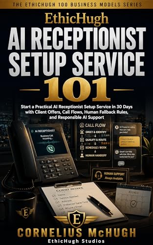 EthicHugh AI Receptionist Setup Service 101: Start a Practical AI Receptionist Setup Service in 30 Days with Client Offers, Call Flows, Human Fallback ... (The EthicHugh 100 Business Models Series)