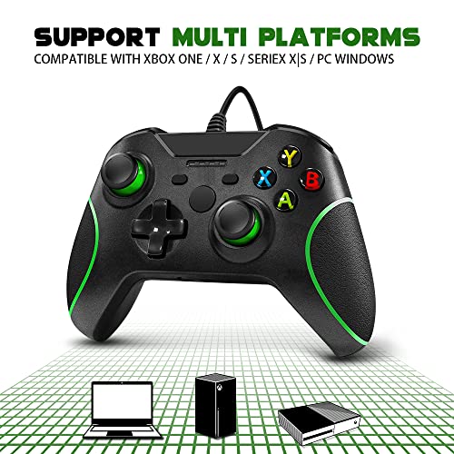 Saminra Replacement For Xbox One Wired Controller, Black Usb Gamepad Joystick Controller For Xbox One/S/X/Pc Windows 10 With 3.5Mm Audio Jack #TOP1