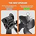 4-Blade Heat Powered Stove Fan for Wood / Log Burner/Fireplace increases 80% more warm air than 2 blade fan