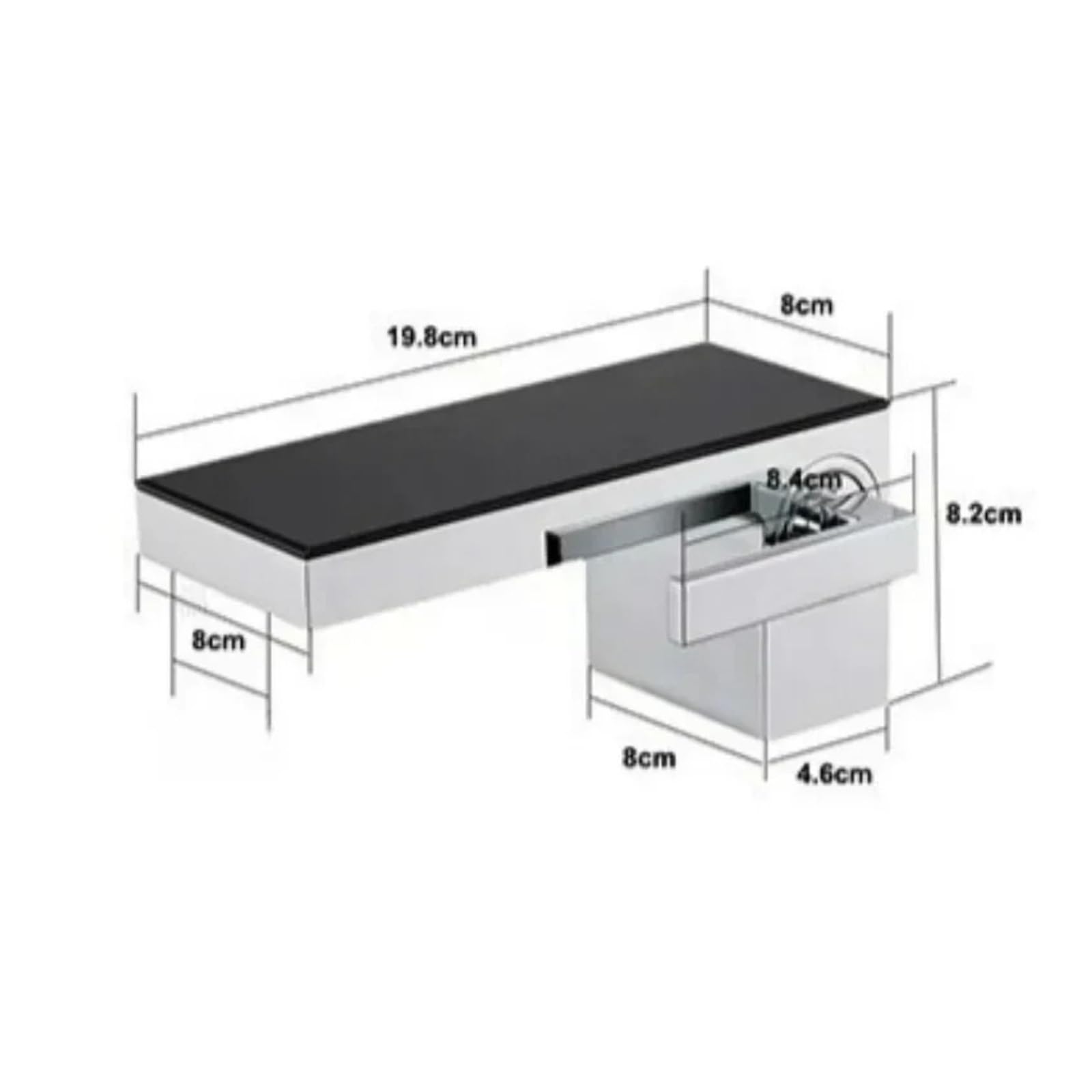 Rubinetto per bagno a cascata, miscelatore per lavabo in ottone con display a LED, montaggio su piano caldo freddo,Controllo del flusso(Gunmetal gray)