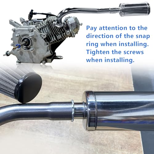 QASKEHKT Exhaust Header Pipe With Muffler for Predator 196cc 212cc GX160 GX200 Go Kart，for Manco Yerf Dog Go Kart - Thumbnail 4