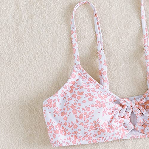 Girls 2 Piece Swimsuit Floral Print High Waist Bikini Sets Padded Sport Bathing Suits Beach Swimwear for Teen Kids4