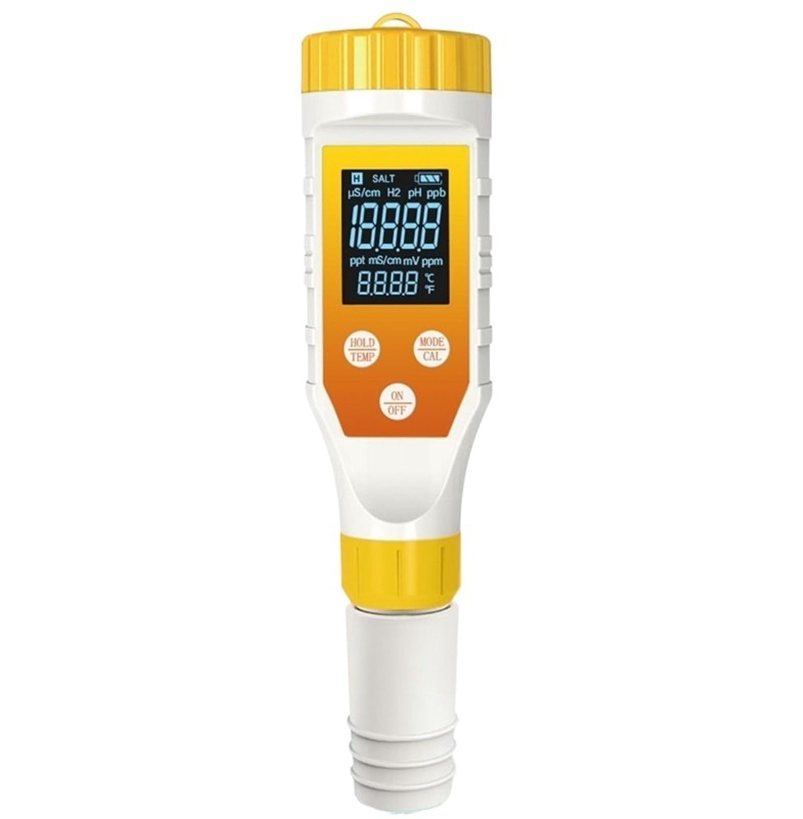 Kongmm One Color Digital Water Tester, Swimming Pool For Aquaculture Spa 7 In 1 Water Quality Tester Ph/Ec Tds/H2 Hydrogen/Orp Salinity Ip67 Waterproof