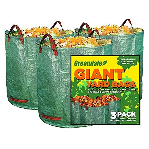 3 Pack of 132 Gallon Bags - Perfect for Lawn, Garden, Leaf/Leaves, Yard Debris/Waste, Storage and Pool Accessories - Reinforced Bottom - Giant XL Size