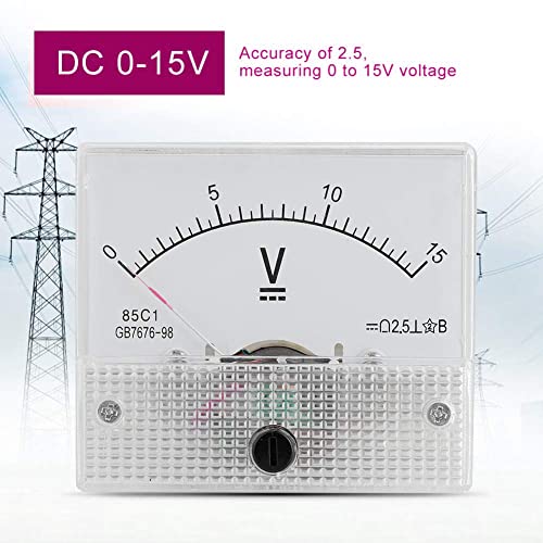 WANGCL Analog Mini Ammeter Voltmeter Professional Durable 2.5 Accuracy CC 85 Analog Current C1 (DC 0-15V) - Image 4