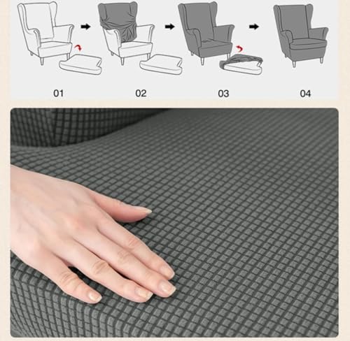 Funda de sillón otomano elástica y protector de sofá lavable para salón 6