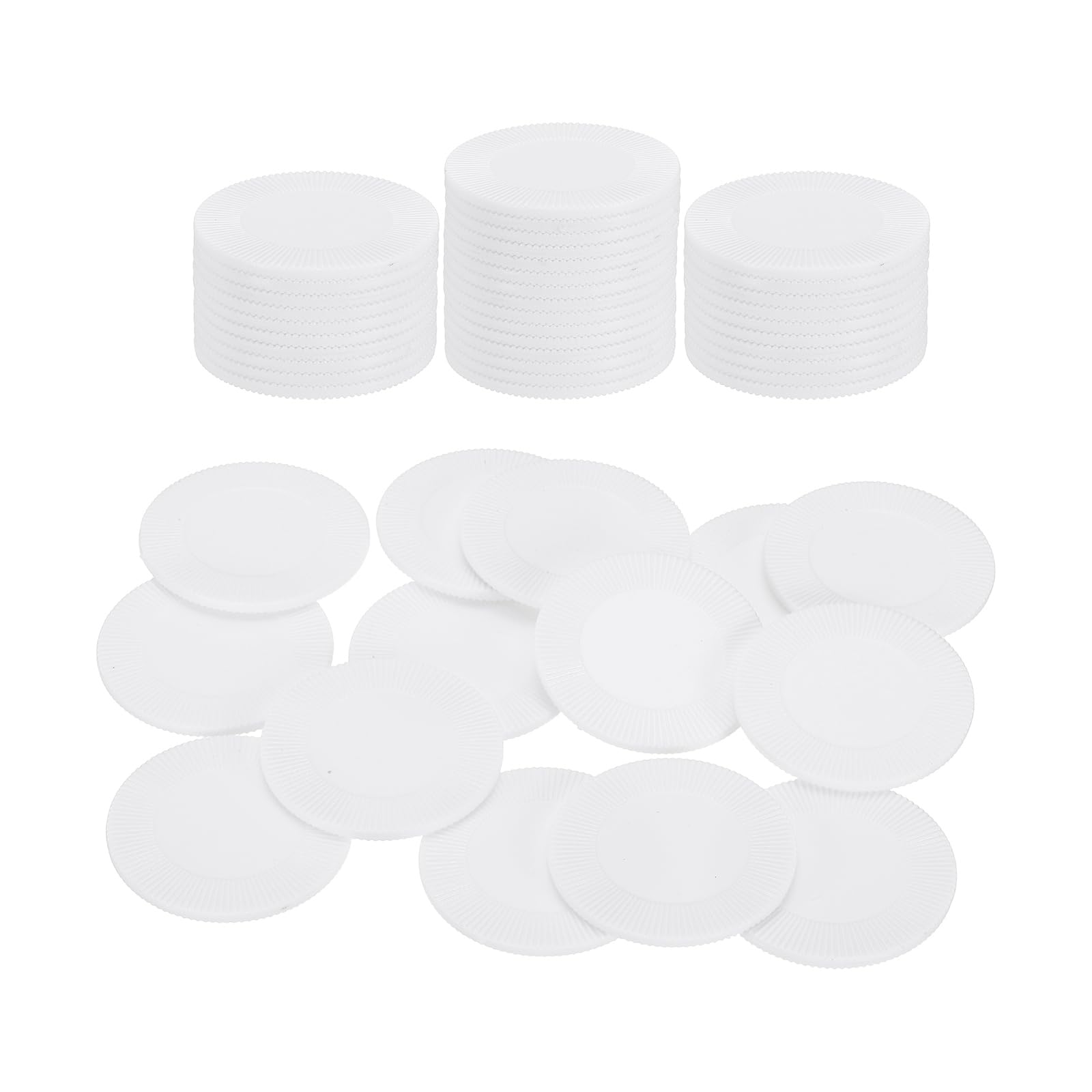 sourcing map 200Pcs Plastic Poker Chips, 38mm Mini Bingo Chips Learning Counters Counting Counters Disks Markers Opaque Game Tokens for Game Play Math Counting, White, Pattern