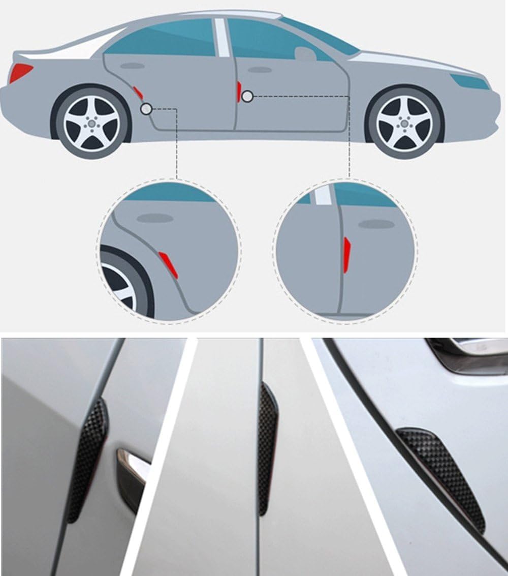 4 Pezzi Nero in Fibra di Carbonio Auto Car Door Bup Protector Sticker