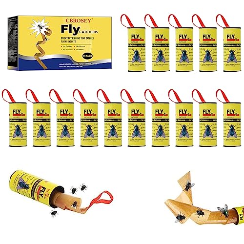 Fliegenfänger,Fliegenfalle Klebefalle,Fliegenfänger Klebestreifen,Fliegenfänger Leimrollen,Fliegenfalle Rolle,Fliegenband Rolle,Insektenfänger Klebestreifen,für Drinnen und Draußen (30)
