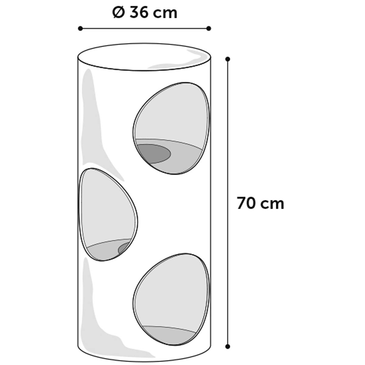 griffoir pour Chat – Tonneau à Gratter pour Chat - Flamingo Greta M - 70 cm Hauteur – Ø 36 cm - Gris & Naturel & Marron Clair
