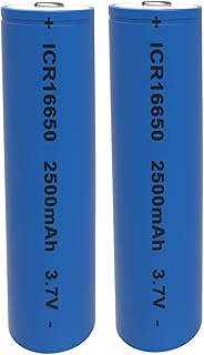 16650 Rechargeable Battery 2500mAh 3.7V Li-ion Rechargeable Battery with Button Top for Flashlights Torches