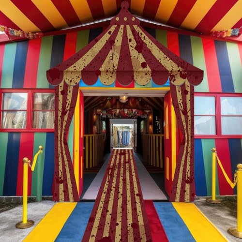 Image of Fanfanwin 4 Pcs Circus Tent Decorations Carnival Halloween Party, Blood
