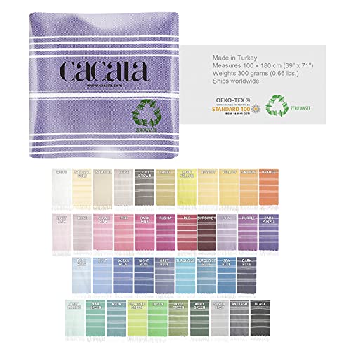 Cacala Pure Series Lightweight 100% Turkish Cotton Super Soft Peshtemal Luxury Bath Towel, Oversized Quick Dry Shower Towels Bathroom, Beach, Gym, Sports, Yoga, Pool, Spa (37 X 70), Dark Purple #TOP5