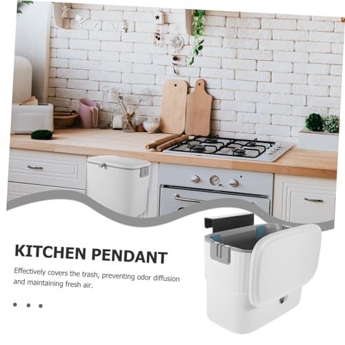Caneca de basura colgante con tapa corredera 5L blanca miniatura 4