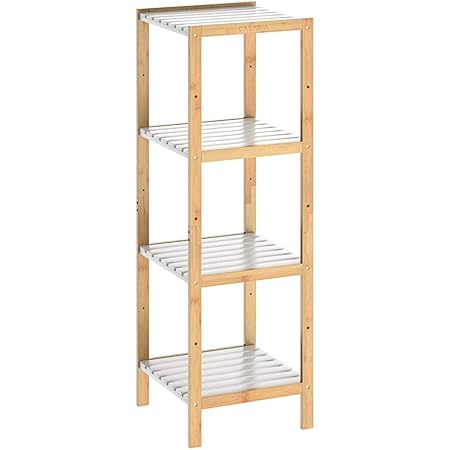 Relaxdays Badregal Holz verschiedene Größen 3-5 Ablagen Standregal aus ...