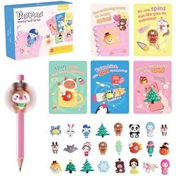DG-Direct 30 Pack Valentines Day Gifts for Kids, Valentines Day Cards with Mini Spinning Pencil Top Toys, Valentine School Classroom Exchange Prizes, Valentine Party Favor Toy Set