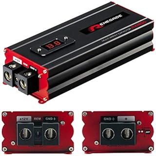 1 RENEGADE RX1800 Power Cap condensateur 18 Farad pour systèmes jusqu'à 18000 Watts rms 1 2 3 4 5 10 condensateur Voiture spl Noir, 1 pièce