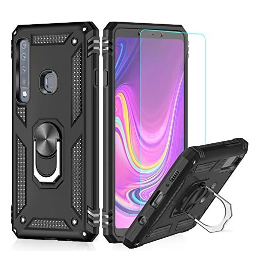 LeYi Fodral Kompatibel med Samsung Galaxy A9 2018 Case Skal, stående Case Skal, Svart