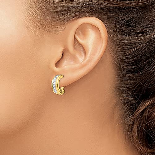 14K Yellow Gold White Non Pierced Clip On Earrings Fine Jewelry For Women Gifts For Her #TOP2