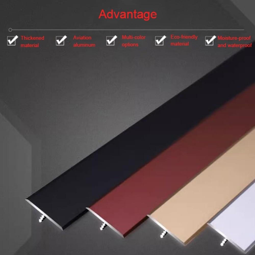 Profilo Di Transizione KADEUX Per Pavimenti - Alluminio Antiscivolo, 10cm, Colore Argento - Foto 8