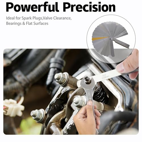 24 in Machinist Precision Steel Straight Edge Tool, Straight Edge Flat with Complimentary Feeler, Gloves, Plastic Box, Cylinder Head Straight Ruler for Checking Cylinder Heads and Engine Blocks