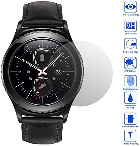 Fashionable Glass – Premium Samsung Gear S2 Classic Sport 9H Tempered Glass Film Tempered Glass Protection Glass Screen Glass Protector Film Tempered Glass Screen Protector Real Glass Protector by OKCS®