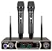 Boytone Dual Fixed Dynamic UHF Wireless Microphone System, Metal Microphone and Base, up to 260 FT(BT-54UM)