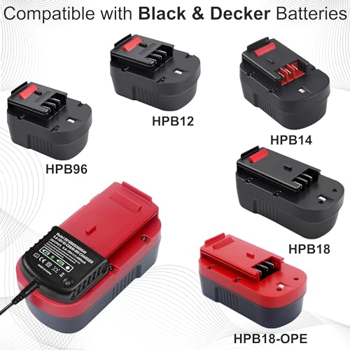 image for HQRP 9.6V-18V Ni-Mh Ni-Cd Battery Charger Compatible with Black and De
