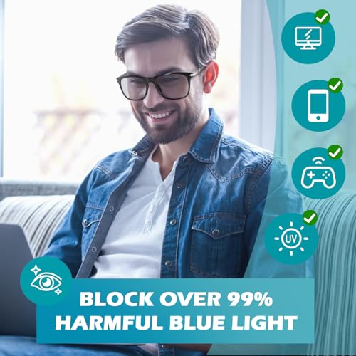 Image of MIRYEA Spring Hinge Photochromic Gray Sunglasses Blue Light Blocking Glasses for Men Women Day Night Gaming TV Phones Computer Eyeglasses UV400 Protection Anti Glare Lightweight TR90 Full Rim Eyewear