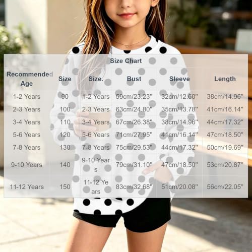 Sweatshirts For Girls Casual Polka Dot Crewneck Fleece Girls Sweatshirt - image 4