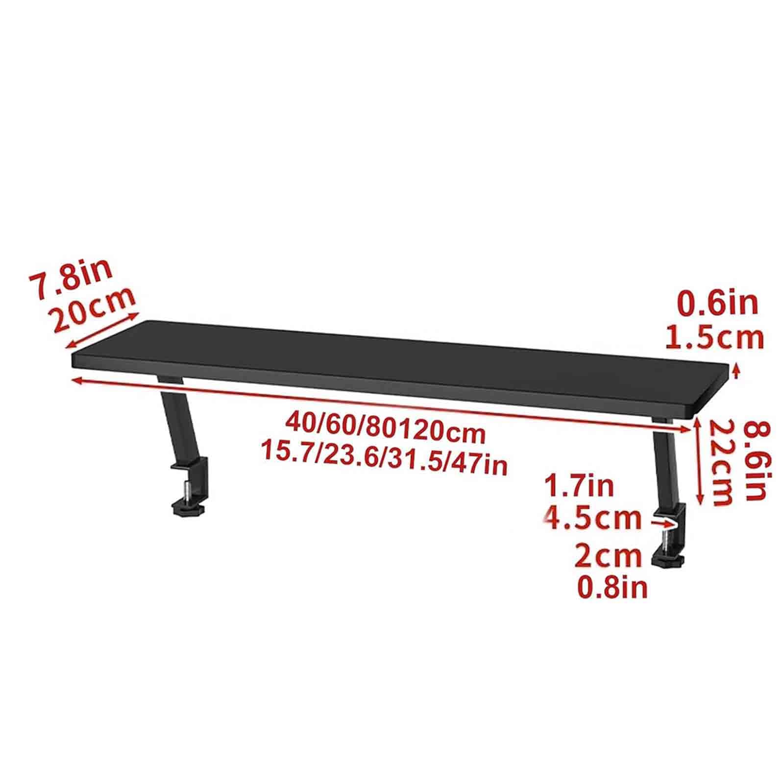 Estante Organizador de Escritorio con Abrazadera, Scaffale da scrivania Regolabile Versatile con Morsetto a C con Imbottitura in Gomma, Non è necessaria alcuna Foratura,002,80cm