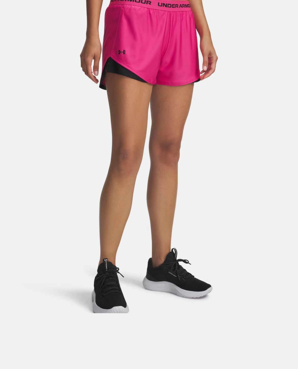 Under Armour Women's Tech Play Up Short, 3" Inseam Low Rise with Pockets, Quick Dry, Athletic Shorts for Workout, Running, and Gym, Virtual Pink/Black, Medium - Image 2