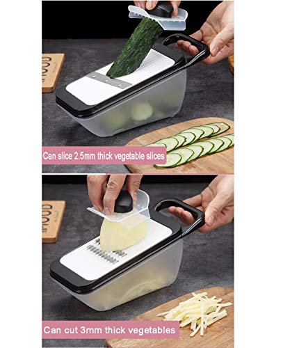 Cortadora manual de vegetales multifuncional con contenedor miniatura 3