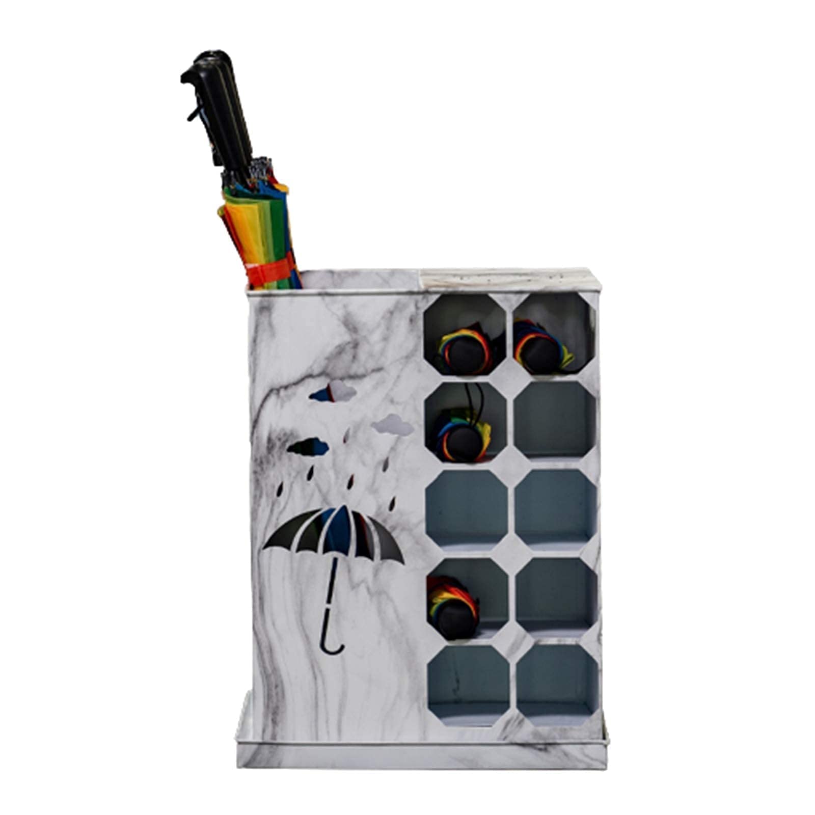 Porte-parapluies d'hôtel à plateau de stockage d'eau amovible pour 22 pièces