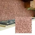 STICKGOO Peel and Stick Backsplash Tiles, Stick on Mosaic Self Adhesive Tiles, 3D Hexagon Backsplash for Kitchen Bathroom Fireplace Vanity (8PCS, Rose Gold)