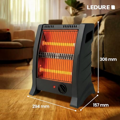 Image of LEDURE Megamite 800W Electric Room Heater with 1 Year Warranty | ISI Approved Compact & Powerful Space Heater | Energy Efficient, Low Noise & Durable Design for Bedroom, Living Room and Office