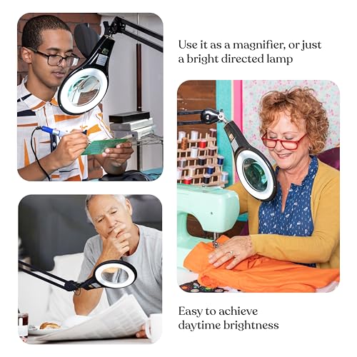 image for Brightech LightView PRO Magnifying Desk Lamp, 2.25x Light Magnifier, A
