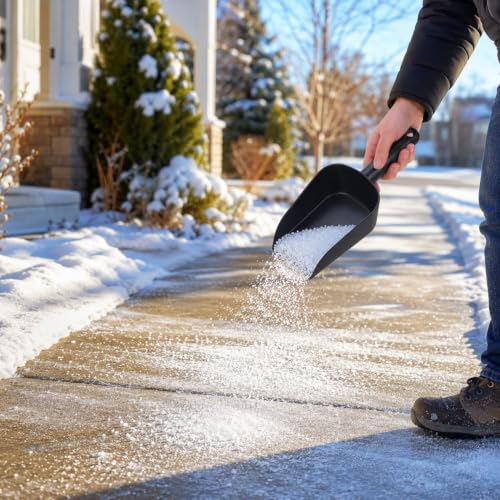 com-four® Kunststoff Schüttschaufel 26,5 cm, Universalschaufel Schwarz