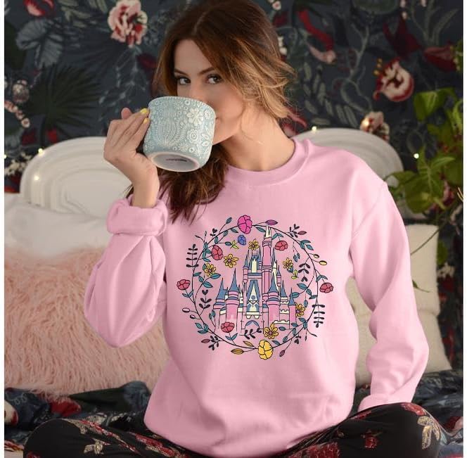 SFHFY Magic Kingdom Sweatshirt Women: Princess Sweater Lightweight Magical Castle Pullover Family Vacation Shirt Top - Image 3