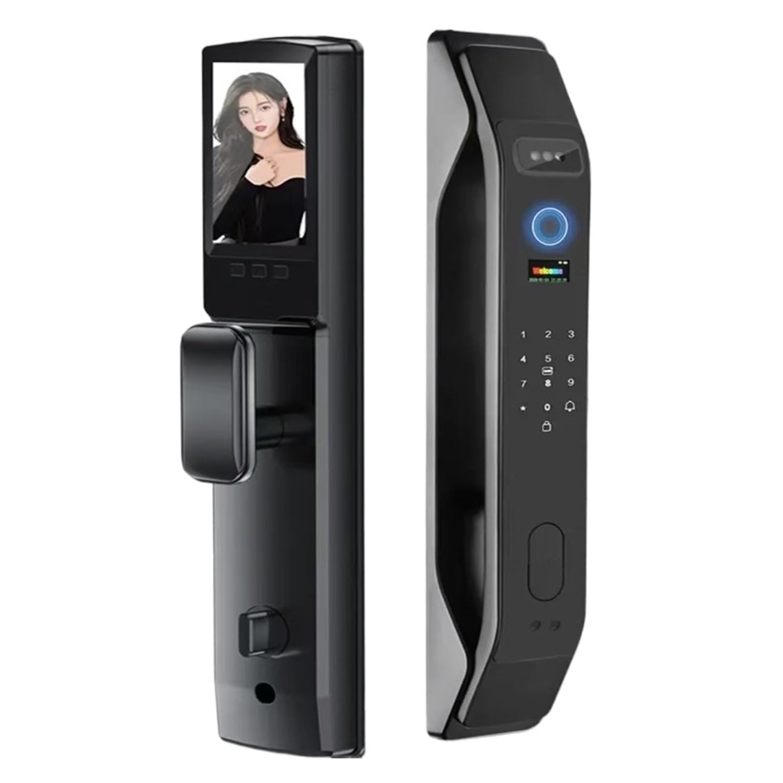 DIGNIFE Smart Door Lock, Automatic Face Recognition Fingerprint Smart Door Lock Visual Intercom Home Anti Theft Door Lock
