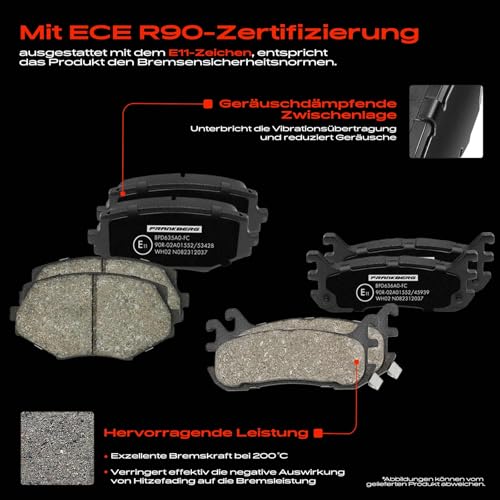 Frankberg Bremsensatz inkl. 4x Bremsscheiben + 8x Bremsbeläge Vorne Hinten Kompatibel mit MX-5 II NB MX-5 I NA Replace# NAY53323Z, BB4C26251