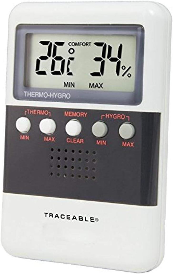 Control Company 4096 Traceable Memory Humidity/Temperature Meter,White & Black