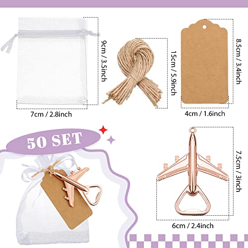 50 Pcs Airplane Bottle Opener Air Plane Beer Opener Aviation Veteran Opener Baby Shower Bottle Opener With Kraft Escort Tag For Vintage Aviation Gifts Veteran Travel Theme Party Favors Decor #TOP1