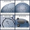Shaevle Steel Tongue Drum 6 Inches 8 Notes Calm Drums, C Key Rain Drum Portable Handpan Drums, Chakra Percussion Instrument with Mallets, Drum Bag, Music Book #2