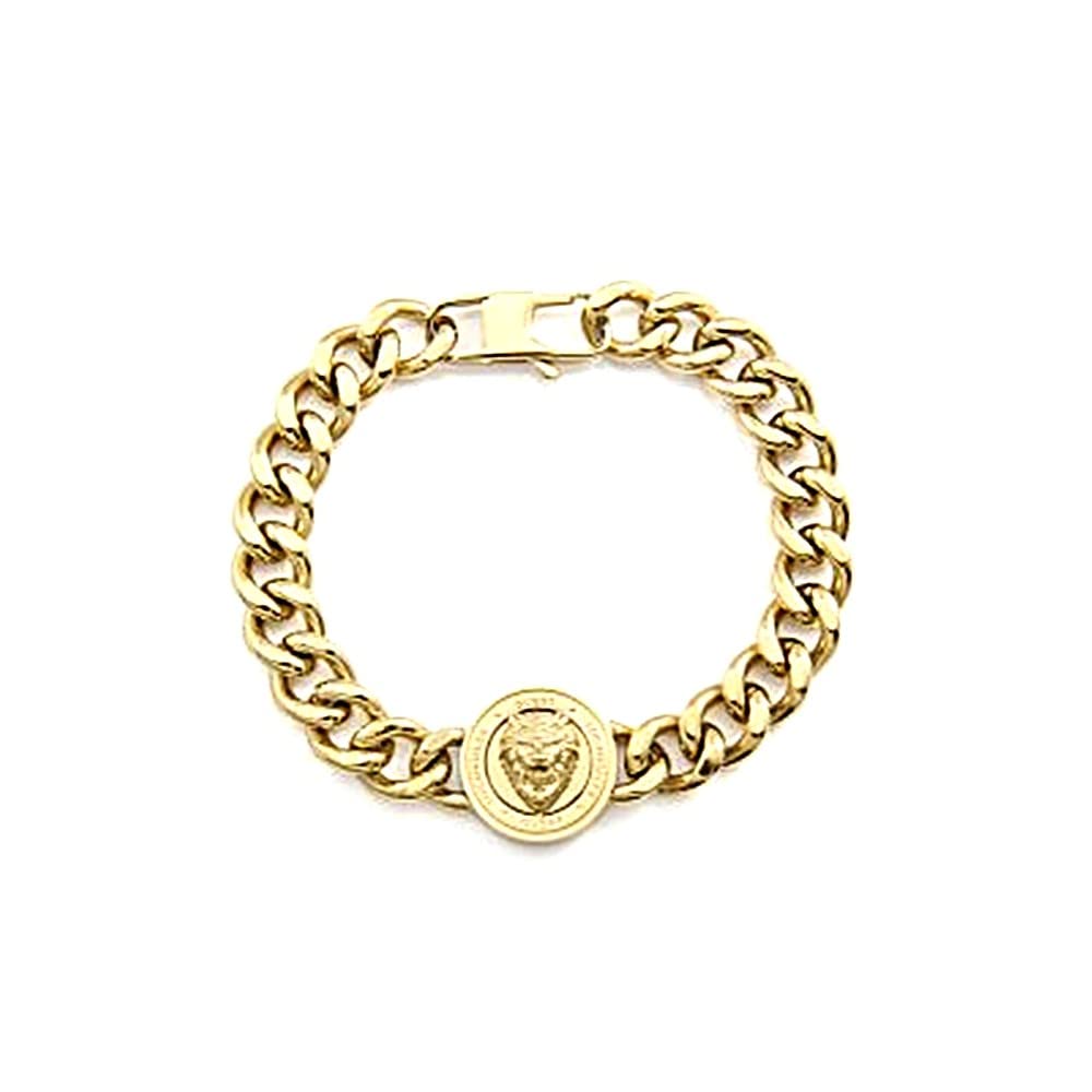 GUESS Pulsera Guess hombre LION KING JUMB01314JWYGS acero inoxidable dorado 21cm. centro cabeza león - Modelo: JUMB01314JWYGS