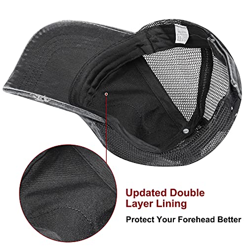 Glitter Distressed Mesh Girls Criss Cross Ponytail Hat For Kids High Messy Bun Ponycap (Crisscross-Black) #TOP4