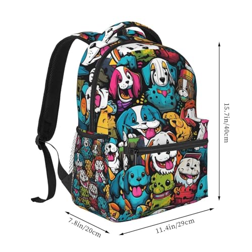 Cute Dog Lightweight Backpack Travel Casual Bags for Women or Men 15.7 Inches2