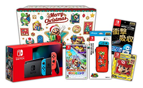 【Amazon.co.jp限定】<ニンテンドースイッチ ホリデーギフトセット>ペーパーマリオ オリガミキング+Nintendo Switch 本体 ネオンブルー/ネオンレッド+アクセサリーセット+おまけ付き
