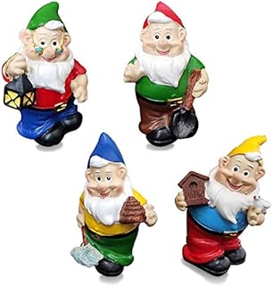 Miniature Garden Gnomes Statue Fairy Garden Gnomes Accessories Gifts Small Little Garden Gnome Figurines Terrarium Ornaments